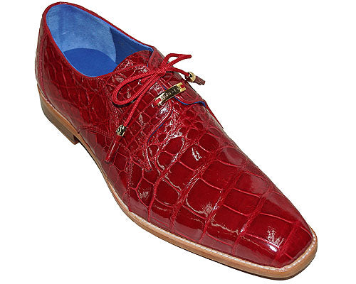 Belvedere Mens Shoes Lago Genuine Alligator Red 14010 9