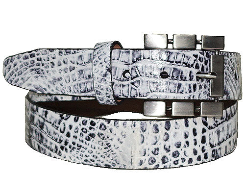 Marco di Milano Crocodile Belt # LB27 Black/White