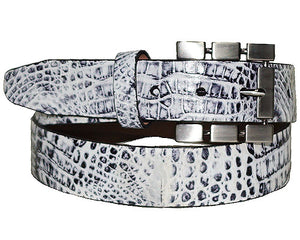 Marco di Milano Crocodile Belt # LB27 Black/White