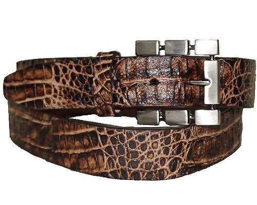 Marco di Milano Crocodile Belt # LB31 Tan Combo