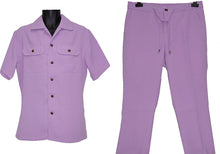 Load image into Gallery viewer, Lanzino Linen Shirt/Pants Set # 3129 Lavender
