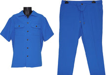 Load image into Gallery viewer, Lanzino Linen Shirt/Pants Set # 3129 Royal
