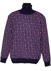 Lanzino Sweater # LP293 Navy/Pink