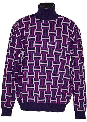 Lanzino Sweater # LP296 Navy/Pink/Purple