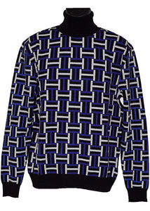 Lanzino Sweater # LP295 Black/White/Blue