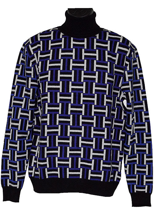 Lanzino Sweater # LP295 Black/White/Blue