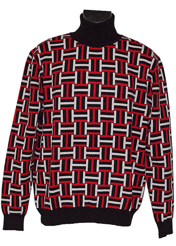 Lanzino Sweater # LP294 Black/White/Red