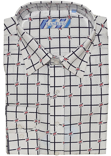 Lanzino Dress/Casual Shirt # SLP071 White