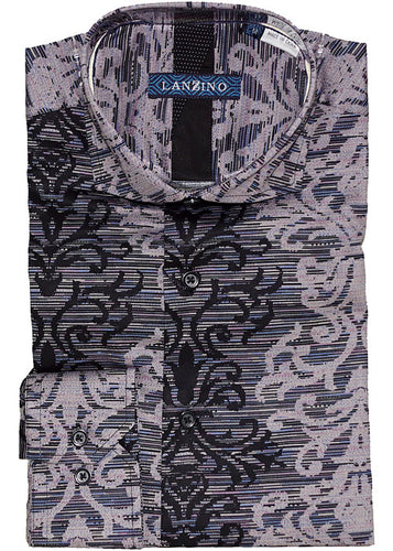 Lanzino Dress/Casual Shirt # SLP232 Grey