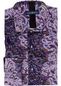 Lanzino Dress/Casual Shirt # SLP232 Purple