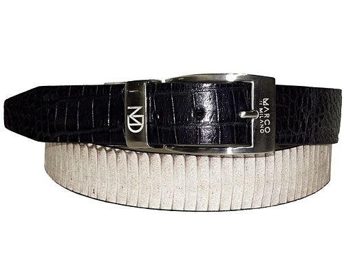 Marco di Milano Aligator/Cobra Belt # LB46 Black Combo