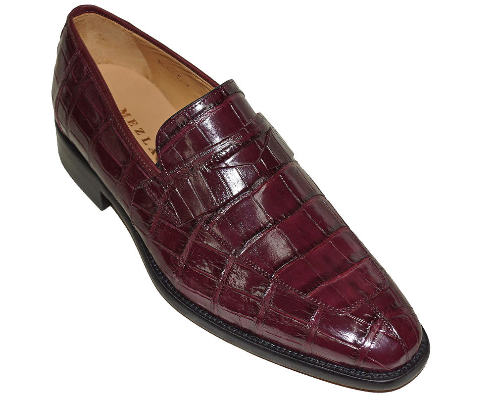 Mezlan Platinum mens 8.5 Burgundy store Exotic Full Lizard dress shoes oxfords loafers