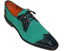 Load image into Gallery viewer, Mezlan Crocodile/Suede Shoes # 14631
