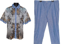 Load image into Gallery viewer, Prestige Linen Shirt/Pants Set # LUX560 Blue
