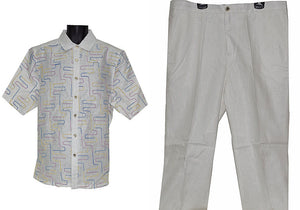 Prestige Linen Shirt/Pants Set # LUX568 White